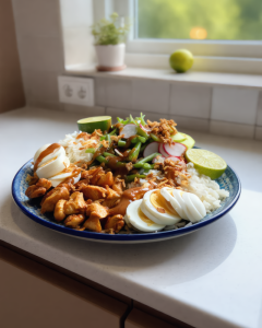 Zelfgemaakte Gado Gado met malse kip en een traditionele pindasaus, een voedzaam en fris recept.
